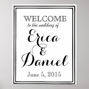 welcome to the wedding of poster sign chalkboard