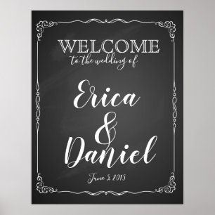 welcome to the wedding of print sign chalkboard
