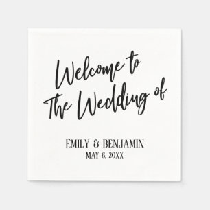 Welcome to the Wedding of Simple Typography Napkin