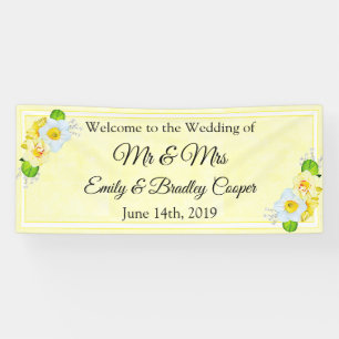 Welcome to the Wedding of Yellow Floral Banner