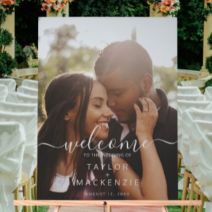 Welcome to the wedding personalised photo acrylic sign