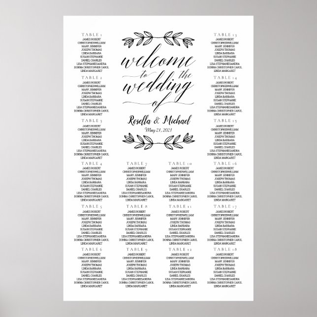 Welcome To The Wedding - Seating Chart (Front)