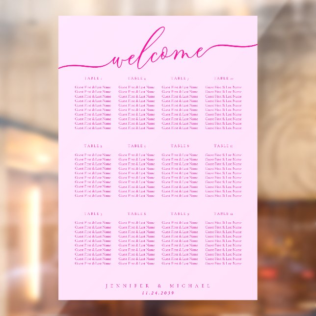 Welcome to the wedding seating chart script number window cling (Sheet 2)