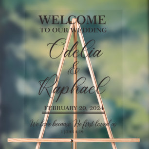 "Welcome to the Wedding" signage design Acrylic Sign