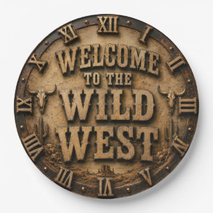 Welcome to the Wild West Western Cowboy Paper Plate