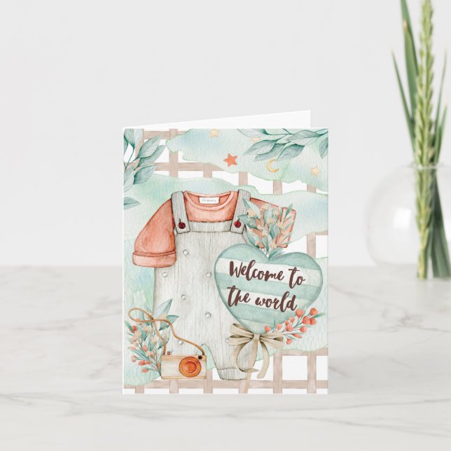 Welcome to the world, Baby Boy Card (Front)