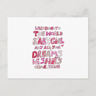 Welcome To The World Baby Girl Postcard