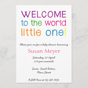 Welcome to the world little one baby shower invite
