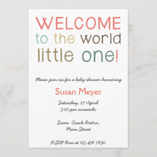 Welcome to the world little one baby shower invite
