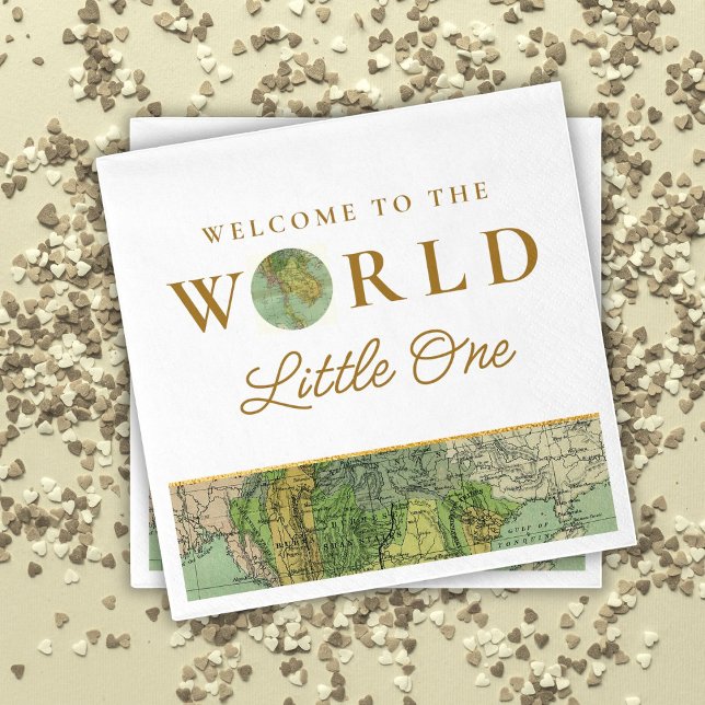 Welcome to the World Little One Travel Baby Shower Napkin (Creator Uploaded)