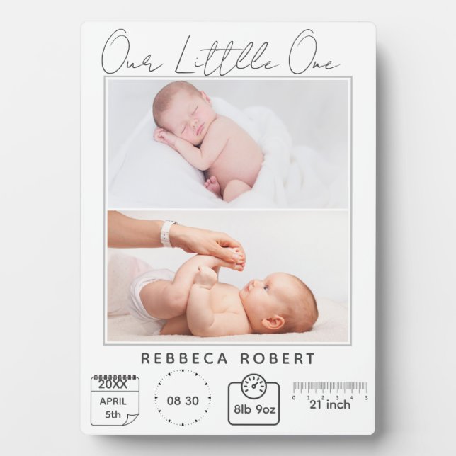 Welcome to the World, Little One"Two photo  Plaque (Front)