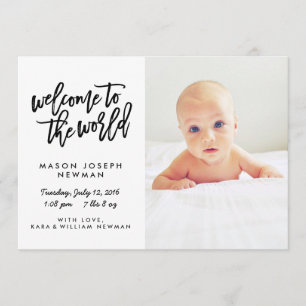 Welcome to the World Modern Birth Announcements