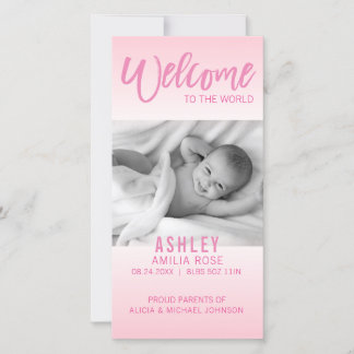Welcome to the World New Baby Announcement | PHOTO