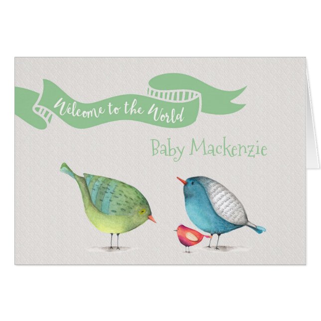 Welcome to the World New Baby custom name (Front Horizontal)