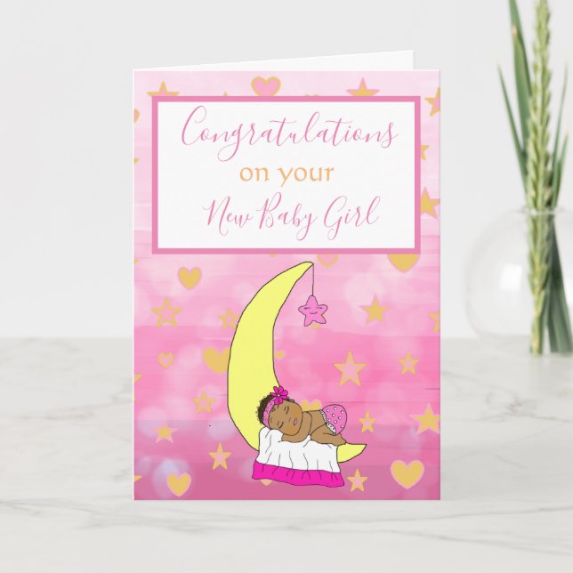 Welcome to the World New Baby Girl Ethnic Baby  Card (Front)