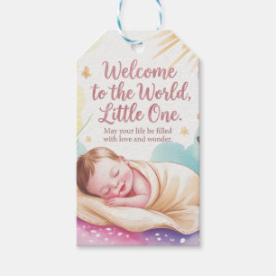 "Welcome to the World" Newborn Baby Greeting Gift Tags