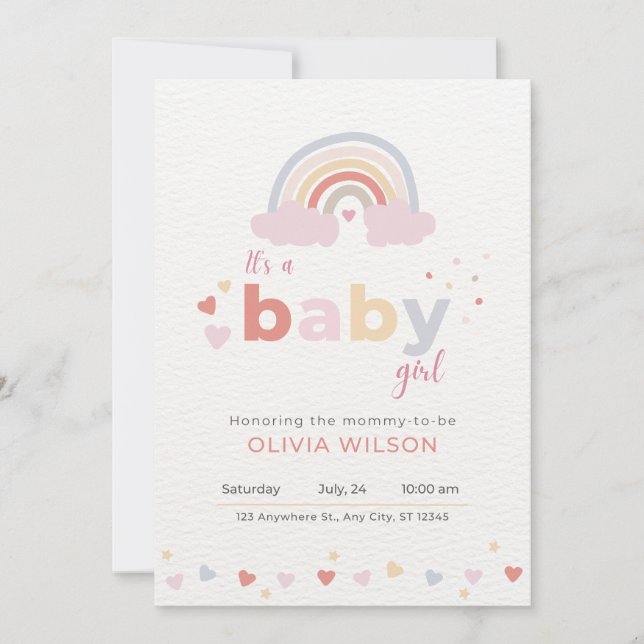 Welcome to the World, Our Hearts Burst with Joy! Invitation (Front)