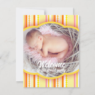 Welcome to the world party photo invitation card
