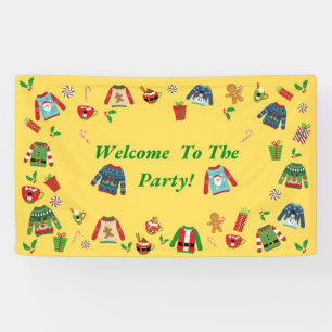 Welcome To The Yellow Ugly Sweater Party Banner