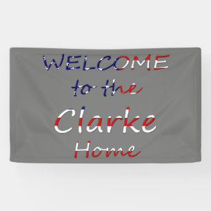 Welcome To The YourName Home on USA Flag (h) bnrcn Banner