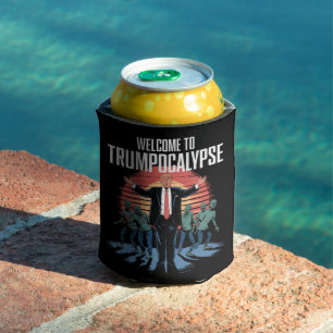 Welcome to Trump-ocalypse Funny Trump Halloween Can Cooler