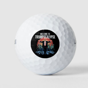 Welcome to Trump-ocalypse Funny Trump Halloween  Golf Balls