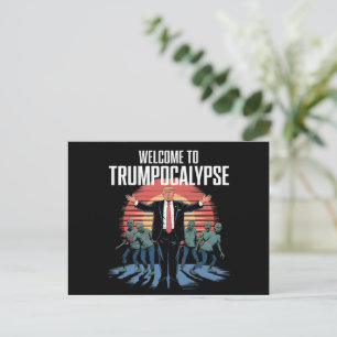 Welcome to Trump-ocalypse Funny Trump Halloween Postcard