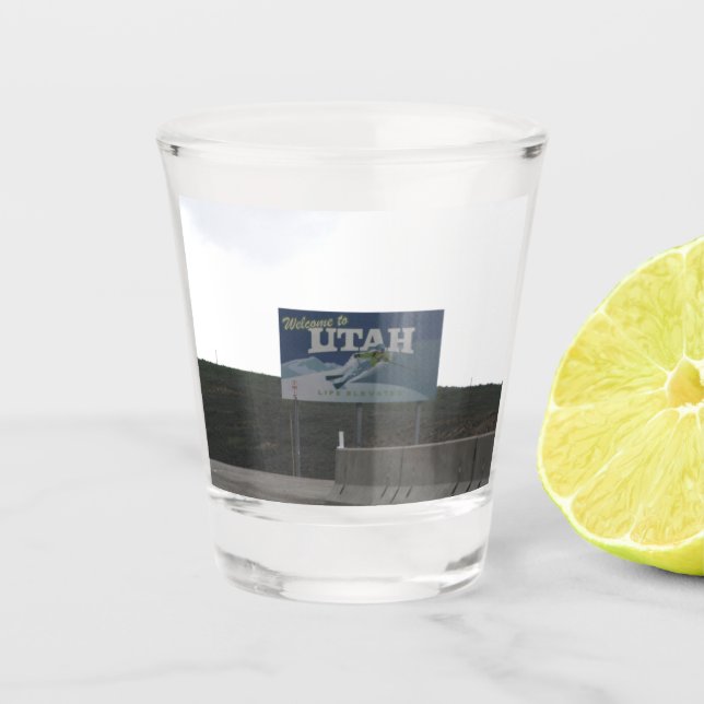Welcome to Utah Shot Glass (Front)