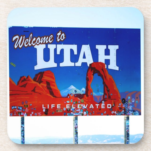 Welcome to Utah Sign Coaster (Front)