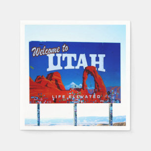 Welcome to Utah Sign Napkin