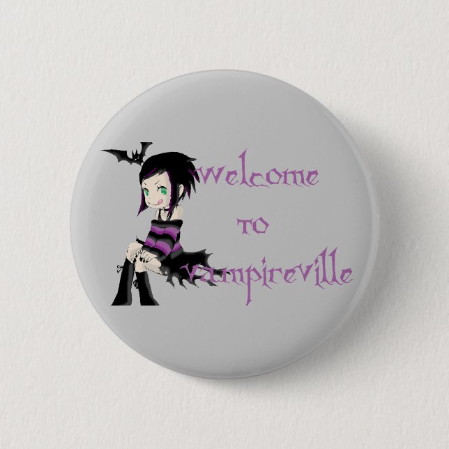 welcome to vampireville 6 cm round badge (Front)