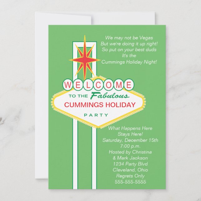 Welcome To Vegas Holiday Party Invitation (Front)