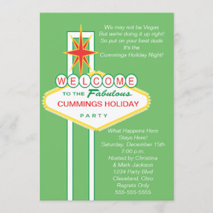 Welcome To Vegas Holiday Party Invitation