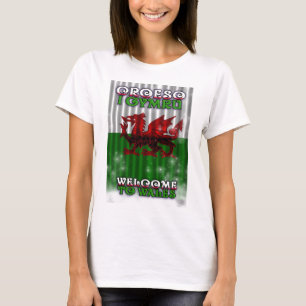 welcome to wales t shirt for women, Croeso I gymru