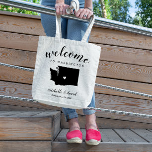 Welcome to Washington State Silhouette Wedding Tote Bag