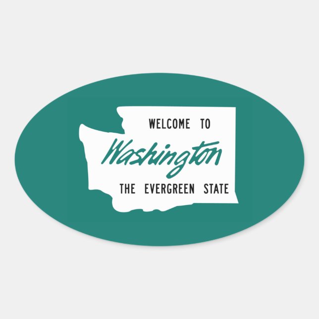 Welcome to Washington - USA Oval Sticker (Front)