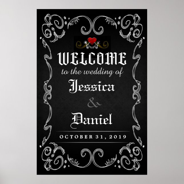 Welcome to Wedding Halloween 24x36 Matching Poster (Front)