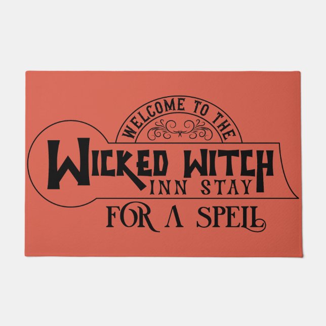Welcome to wicked witch Inn stay Halloween  Doormat (Front)