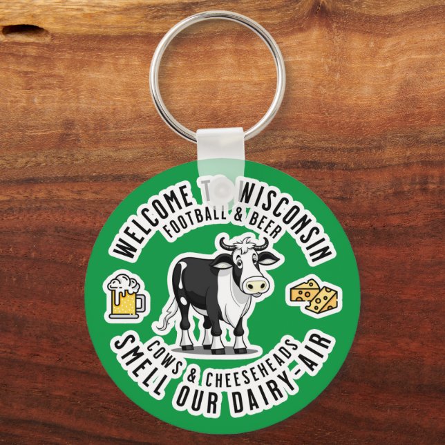 Welcome to Wisconsin, Smell our Dairy Air Key Ring (Back)