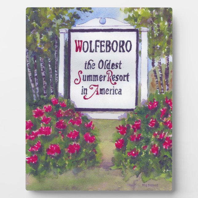 Welcome to Wolfeboro NH Sign Plaque (Front)