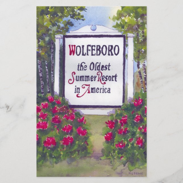 Welcome to Wolfeboro NH Sign Stationery (Front)