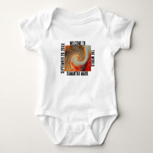 Welcome To World Retro Tie-Dye Brown Red Groovy Baby Bodysuit