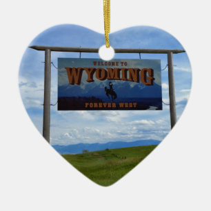 Welcome to Wyoming Ceramic Tree Decoration