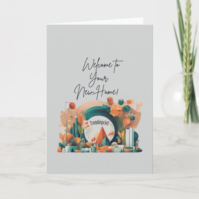 Welcome to your new home quote AI art  Thank You Card (Front)