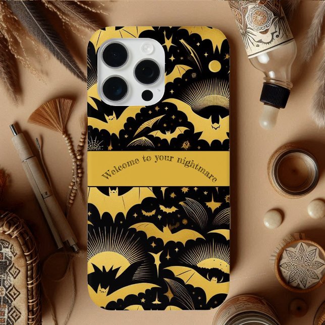 Welcome to Your Nightmare Gold Bat Halloween Quote Case-Mate iPhone Case (Welcome to Your Nightmare Gold Bat Halloween Quote Case-Mate iPhone Case)