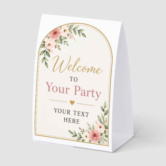 Welcome to Your Party Table Tent Sign (Front)