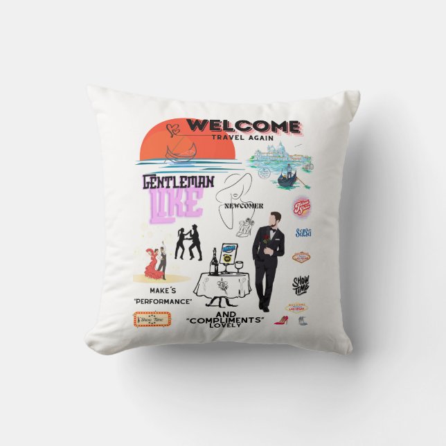 WELCOME TRAVEL AGAIN CUSHION (Front)