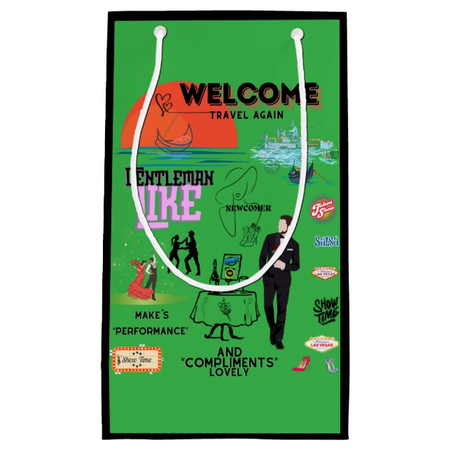 WELCOME TRAVEL AGAIN SMALL GIFT CARDS SMALL GIFT BAG (Front)