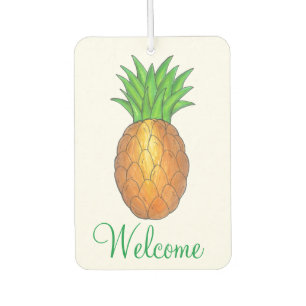 Welcome Tropical Fruit Pineapple Hospitality Home Car Air Freshener