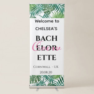 Welcome Tropical Palm Bachelorette Crew Party  Retractable Banner